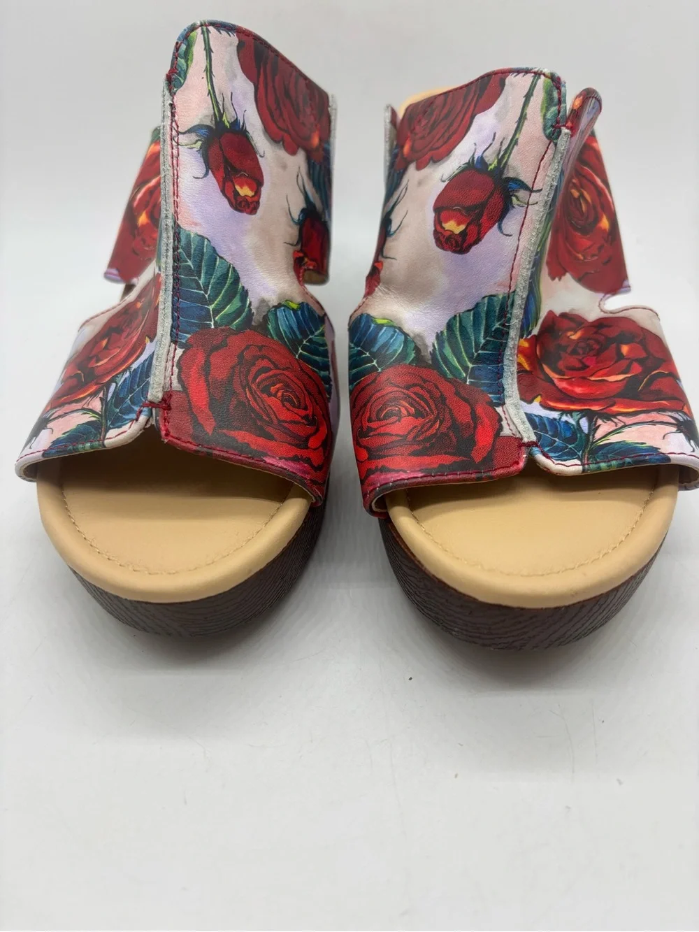 Womens Anuschka Anaya Platform Sandal Block Heel Painted Floral Women’s 8 EU 39 - Picture 2 of 10